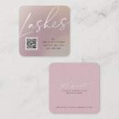 Carte De Visite Carré QR code moderne chic lashes extension   (Devant / Derrière)