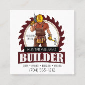 Carte De Visite Carré QR Code Moderne Construction Builder Professionnel (Devant)