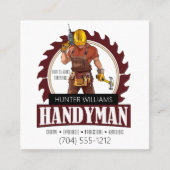 Carte De Visite Carré QR Code Moderne Handyman Maintenance Outils Rustiq (Devant)