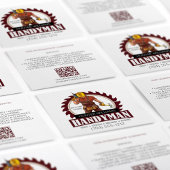 Carte De Visite Carré QR Code Moderne Handyman Maintenance Outils Rustiq