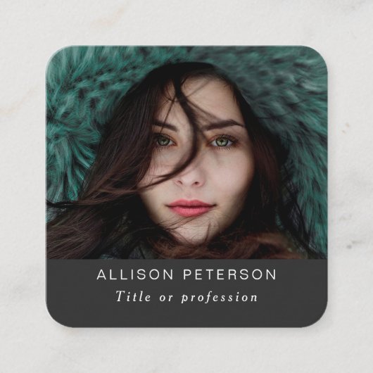 Carte De Visite Carré QR code moderne or professionnel scannable photo (Devant)