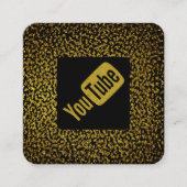 Carte De Visite Carré QR Code moderne points dorés youtouber (Devant)