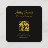 Carte De Visite Carré QR Code moderne points dorés youtouber (Dos)