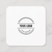 Carte De Visite Carré QR Code noir blanc Suivre l'analyse pour se connec (Dos)