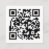 Carte De Visite Carré QR Code Personnalisé Moderne Blanc Professionnel (Dos)