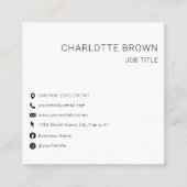 Carte De Visite Carré QR Code Personnalisé Moderne Blanc Professionnel (Devant)