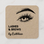 Carte De Visite Carré QR code pour Sourcils et Cils (Devant)