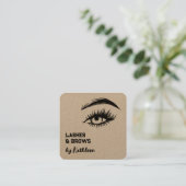 Carte De Visite Carré QR code pour Sourcils et Cils (Debout devant)