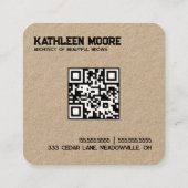 Carte De Visite Carré QR code pour Sourcils et Cils (Dos)