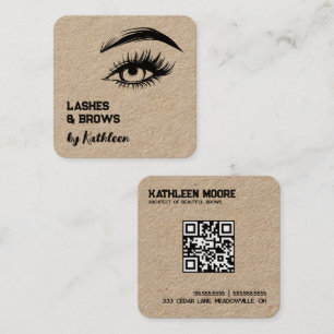 Carte De Visite Carré QR code pour Sourcils et Cils