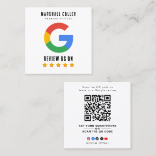 Carte De Visite Carré QR Code Professionnel Avis Google