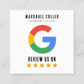 Carte De Visite Carré QR Code Professionnel Avis Google (Devant)