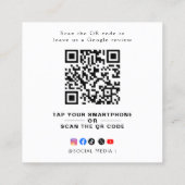 Carte De Visite Carré QR Code Professionnel Avis Google (Dos)