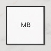 Carte De Visite Carré QR Code Professionnel Blanc Noir Médias Sociaux (Devant)