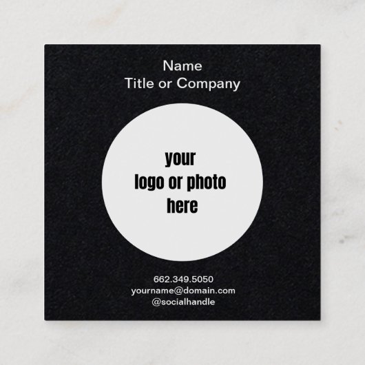 Carte De Visite Carré QR Code Professionnel Minimal (Dos)