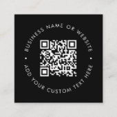 Carte De Visite Carré QR Code | Professionnel noir moderne scannez-moi (Devant)