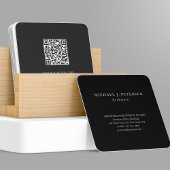 Carte De Visite Carré QR CODE simple élégant professionnel de typographi