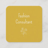 Carte De Visite Carré QR code Simple Flower Gold Boho (Devant)