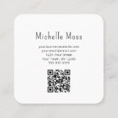 Carte De Visite Carré QR code Simple Flower Gold Boho (Dos)