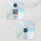 Carte De Visite Carré QR Code Social Media and Website Holographic (Devant / Derrière)