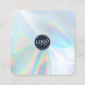 Carte De Visite Carré QR Code Social Media and Website Holographic (Dos)