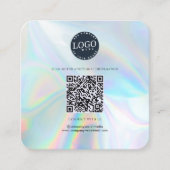 Carte De Visite Carré QR Code Social Media Website HoloModern (Devant)