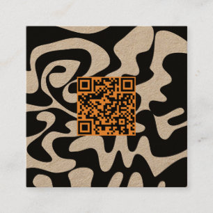 Carte De Visite Carré QR Code Tan Orange Brown Rétro Super Kraft
