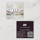 Carte De Visite Carré *~* QR Eggplant paysage Abstrait Nature AP93 (Devant / Derrière)