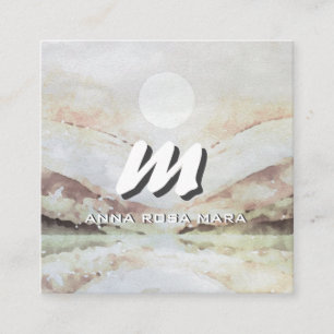 Carte De Visite Carré *~* QR Eggplant paysage Abstrait Nature AP93