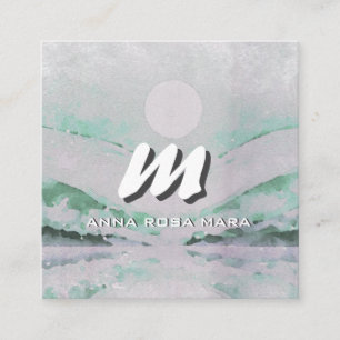 Carte De Visite Carré *~* QR Emerald Paysage Abstrait Nature AP93