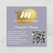 Carte De Visite Carré *~* QR Pastel AP66 Gold Parties scintillant Rainbo (Dos)