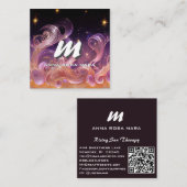 Carte De Visite Carré *~* QR Sky Night Stars ETHEREAL WAVES AP93 (Devant / Derrière)