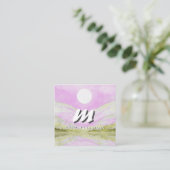 Carte De Visite Carré *~* QR Sky PINK SOLEIL Paysage Abstrait Nature AP9 (Debout devant)