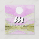 Carte De Visite Carré *~* QR Sky PINK SOLEIL Paysage Abstrait Nature AP9 (Devant)