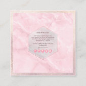 Carte De Visite Carré Quartz Rose en marbre rose glam PixDezines (Dos)