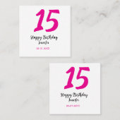 Carte De Visite Carré quiencenera 15e anniversaire ajouter date année te (Devant / Derrière)