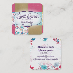 Carte De Visite Carré Quilter quilting bloc quilt tissu artisanal floral