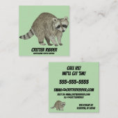 Carte De Visite Carré Raccoon (Devant / Derrière)