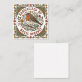 Carte De Visite Carré Radicalized by Basic Decency Bird Illustration  (Devant / Derrière)