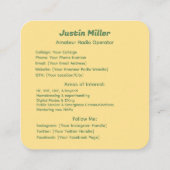 Carte De Visite Carré Radio amateur (Dos)