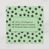 Carte De Visite Carré Ragdoll Cattery Customizable Cat Breeder (Dos)