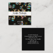 Carte De Visite Carré Rainbow Bubbles Services ménagers et domestiques (Devant / Derrière)