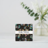 Carte De Visite Carré Rainbow Bubbles Services ménagers et domestiques (Debout devant)