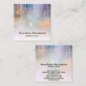 Carte De Visite Carré *~* Rainbow Gold Sparkle Moon Sun Celestial Stars (Devant / Derrière)