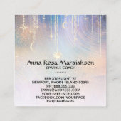 Carte De Visite Carré *~* Rainbow Gold Sparkle Moon Sun Celestial Stars (Dos)