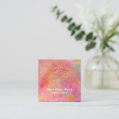 Carte De Visite Carré *~* Rainbow Gold Sparkle Parties scintillant Abstr (Debout devant)