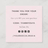 Carte De Visite Carré Rainbow Heart Chic Merci Valentines Jour (Dos)