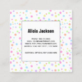 Carte De Visite Carré Rainbow Pastel Pois Abstrait (Dos)