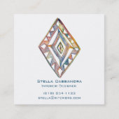 Carte De Visite Carré Rainbow prisme créatif géométrique blanc (Devant)