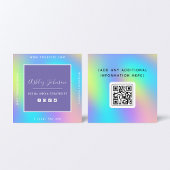 Carte De Visite Carré Rainbow QR Social Media Strategist Card